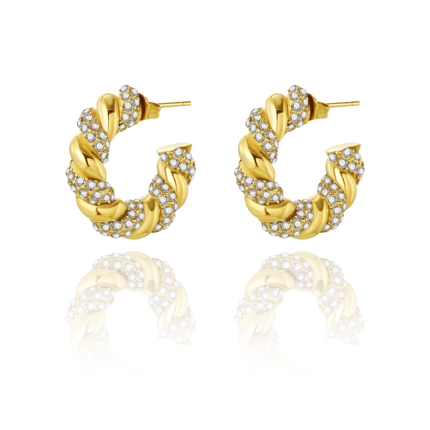 Unique Titanium Steel 18K Gold-plated Earrings