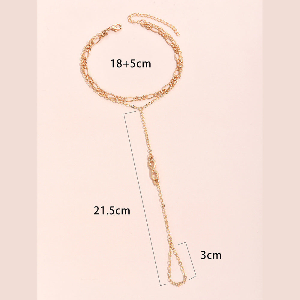 Elegant Ny Retro Linked Finger Chain Armband