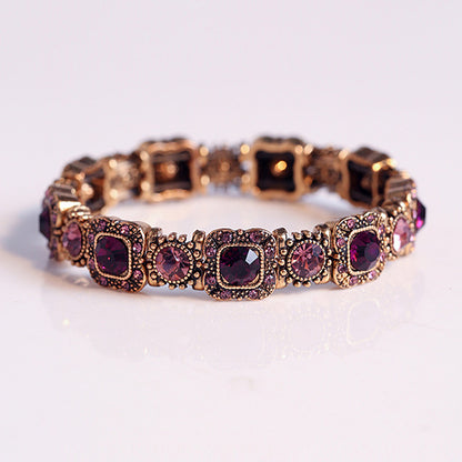 Outstanding 18K Gold-Plated Diamonds Court Antique Bracelet