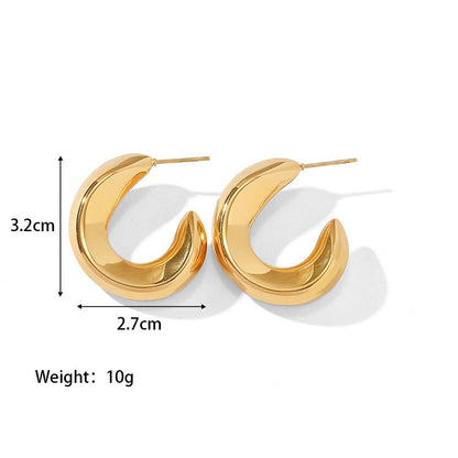 High-Class 18K Golden Plated Titanium Hollow Earrings