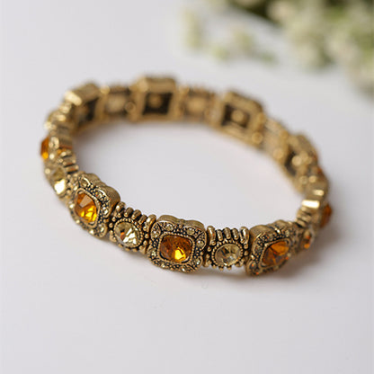 Outstanding 18K Gold-Plated Diamonds Court Antique Bracelet