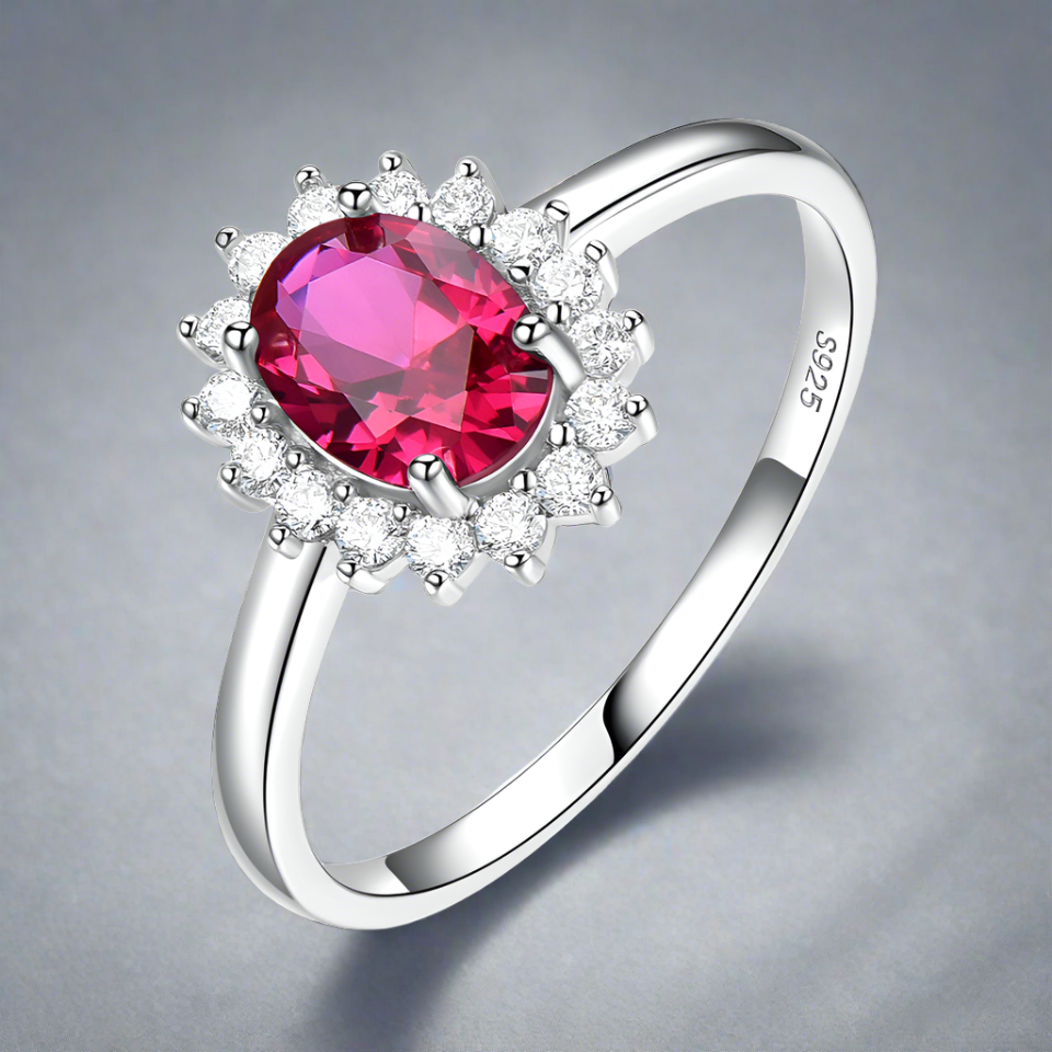 Three Color Elegant Zircon With Baby Stone 925S Silver Ring