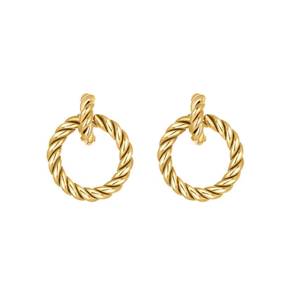 Unique Titanium Steel 18K Gold-plated Earrings