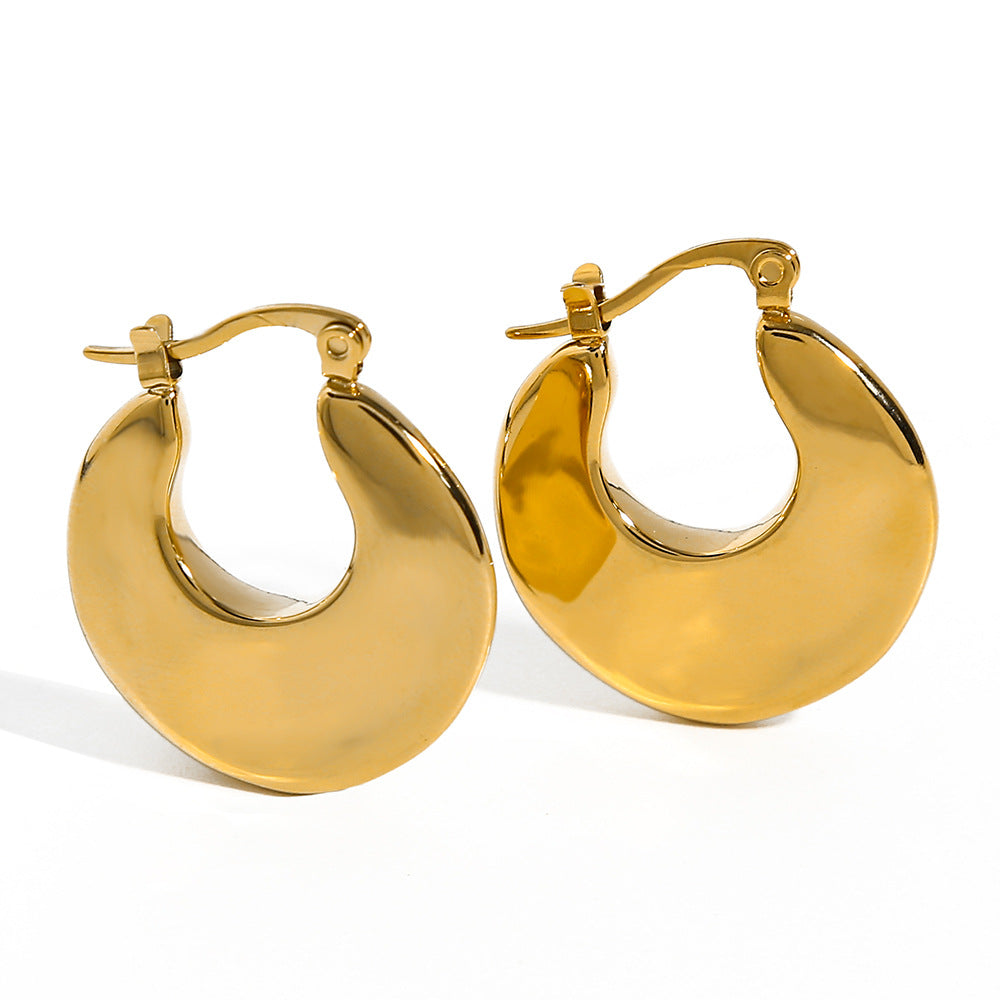 Unique Titanium Steel 18K Gold-plated Earrings