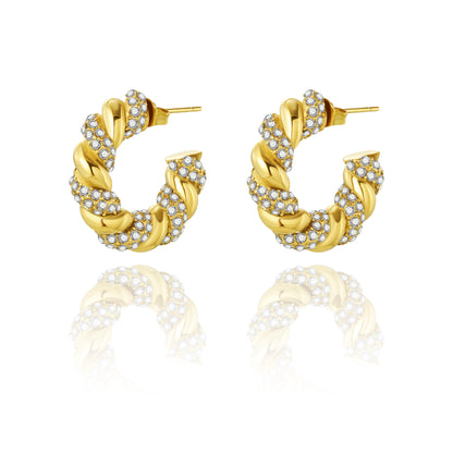 Unique Titanium Steel 18K Gold-plated Earrings