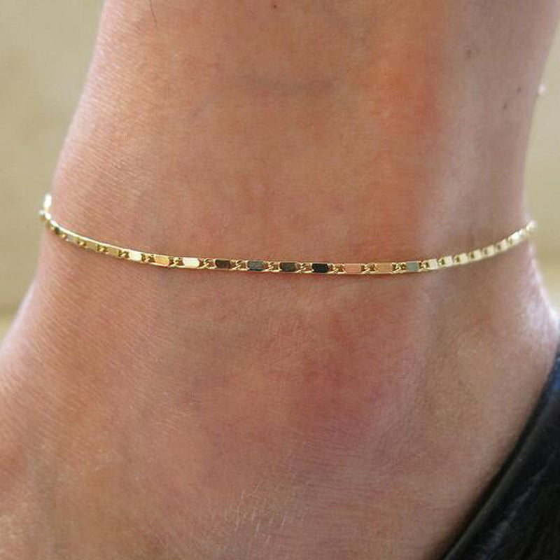 Stylish Anklet Beaded 18K Gold And Silver Plated Chain