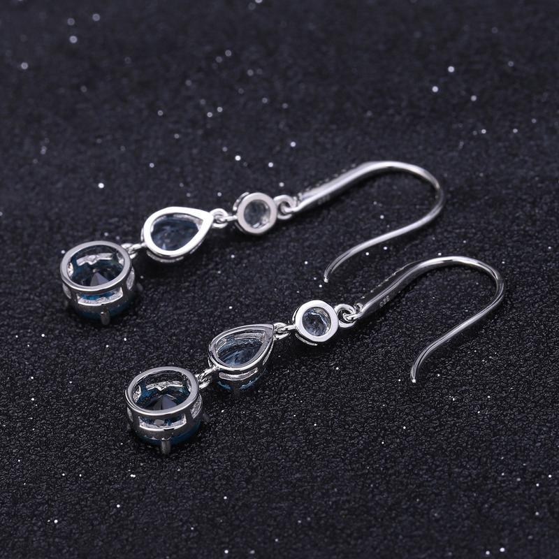 Elegant Hand Made Natural Gemstone Earrings S925 Silver