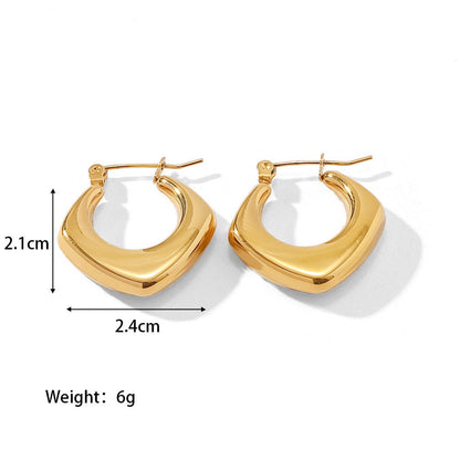 High-Class 18K Golden Plated Titanium Hollow Earrings