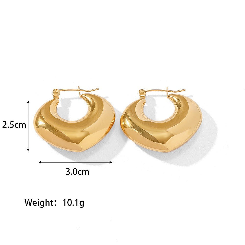 High-Class 18K Golden Plated Titanium Hollow Earrings