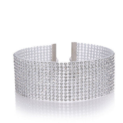 Snyggt Halsband i helkristall Rhinestone Choker