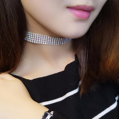 Snyggt Halsband i helkristall Rhinestone Choker