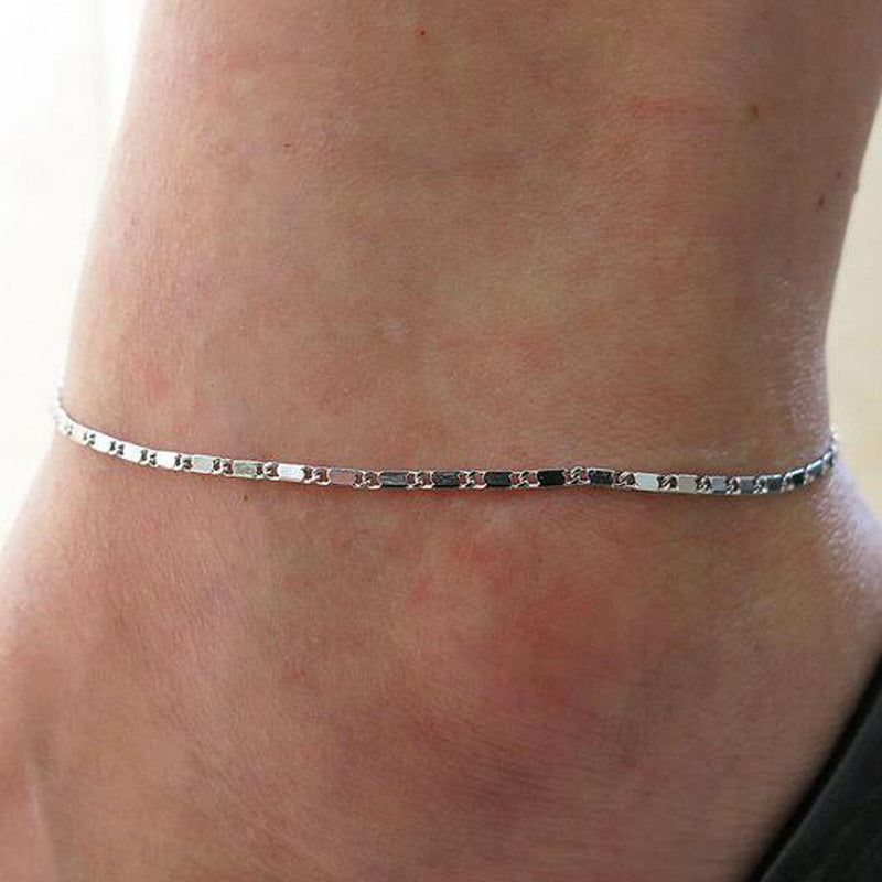 Stylish Anklet Beaded 18K Gold And Silver Plated Chain