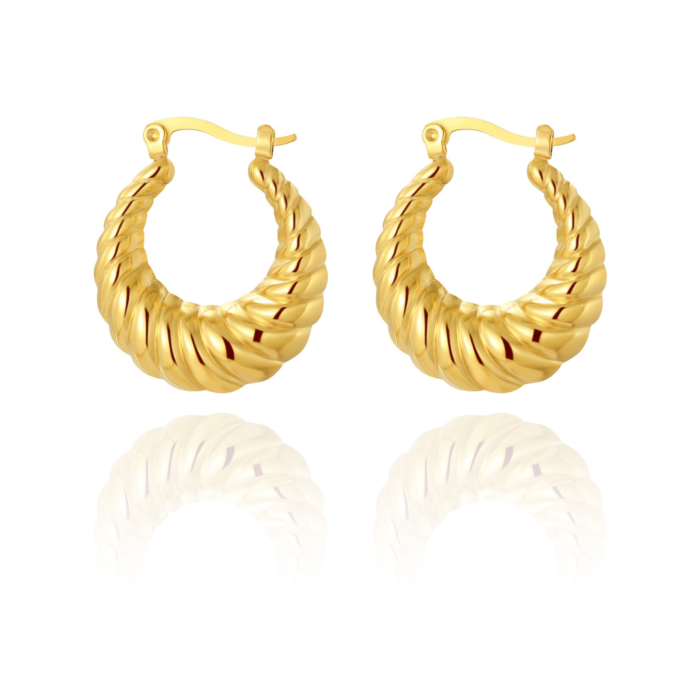 Unique Titanium Steel 18K Gold-plated Earrings