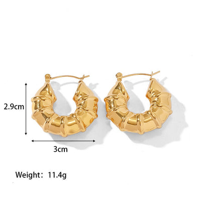 High-Class 18K Golden Plated Titanium Hollow Earrings