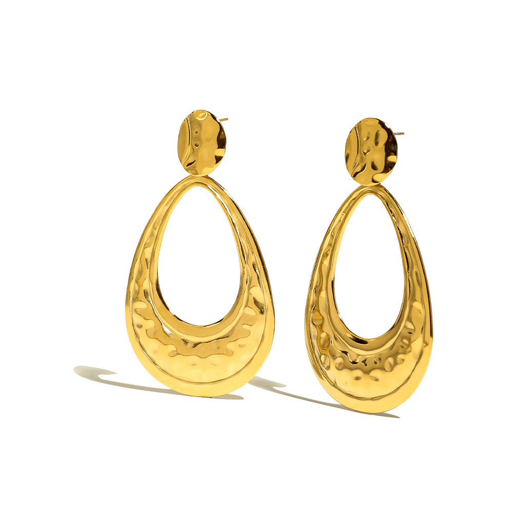 Unique Titanium Steel 18K Gold-plated Earrings