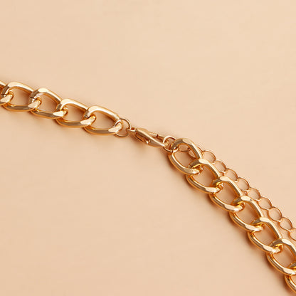 Trendy Hot Girl 18K Gold-Plated Rhinestone Waist Chain