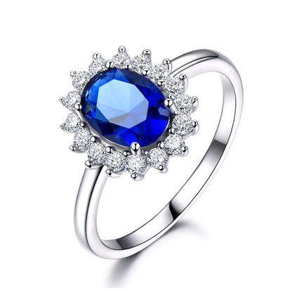 Three Color Elegant Zircon With Baby Stone 925S Silver Ring