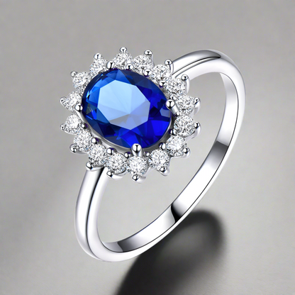 Three Color Elegant Zircon With Baby Stone 925S Silver Ring