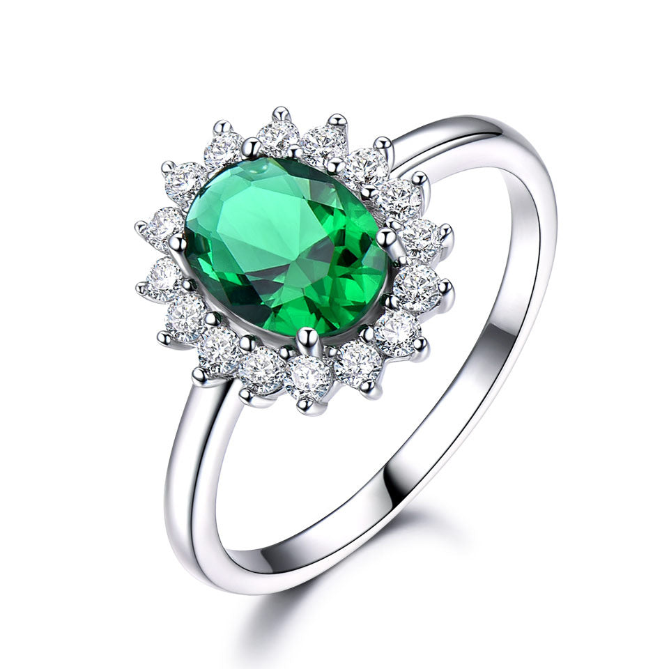 Three Color Elegant Zircon With Baby Stone 925S Silver Ring