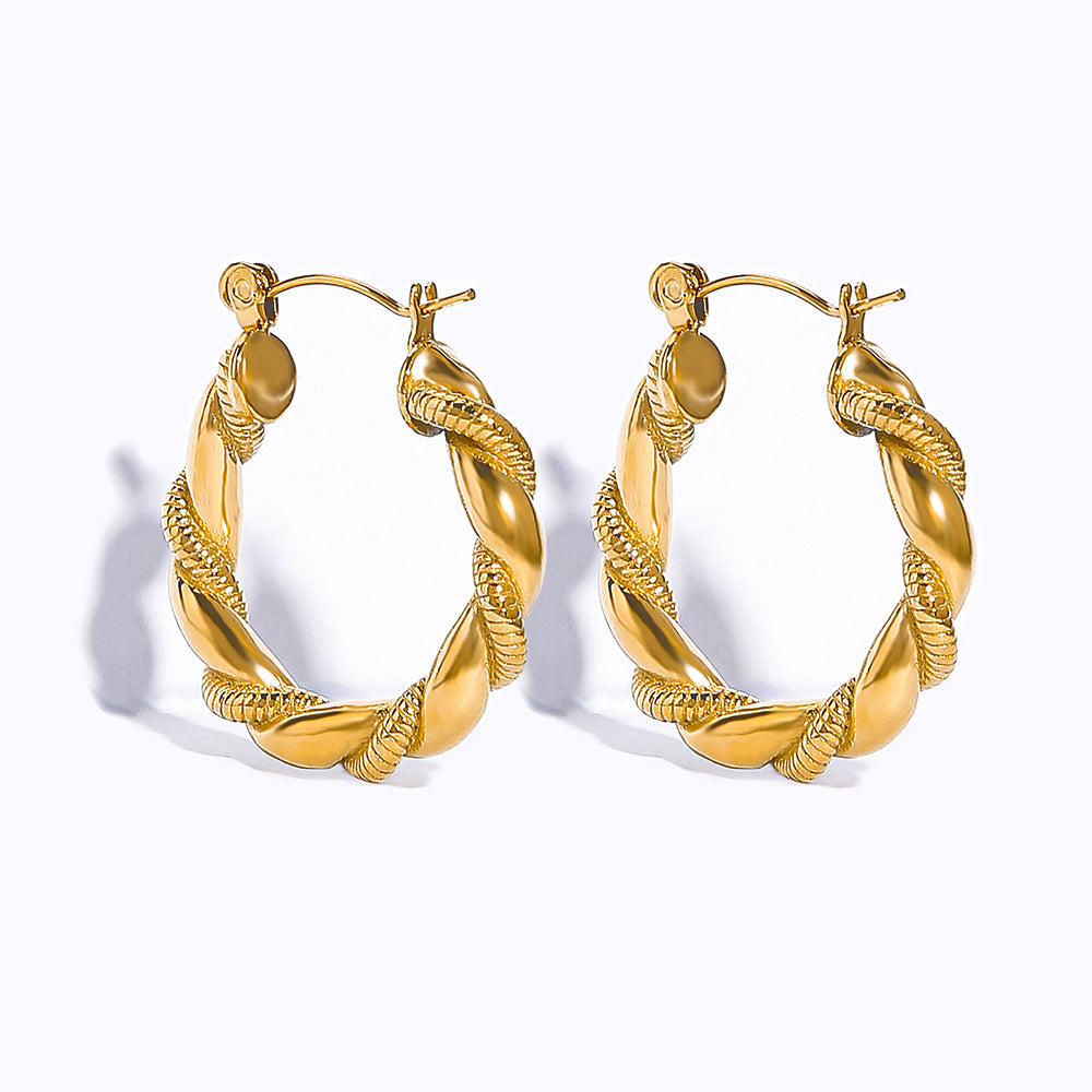 Unique Titanium Steel 18K Gold-plated Earrings