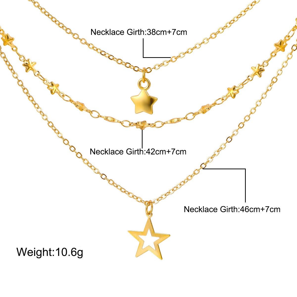 Stylish Multi-layer Gold/Silver-Plated Twin Clavicle Chain