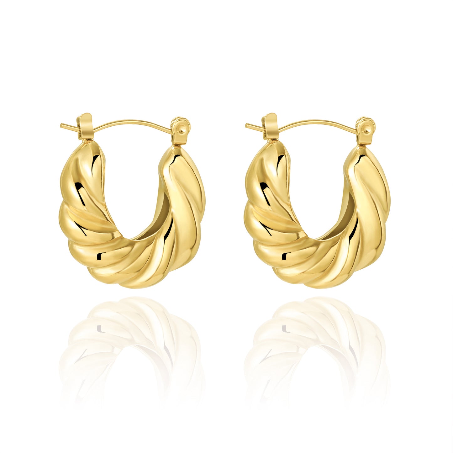 Unique Titanium Steel 18K Gold-plated Earrings