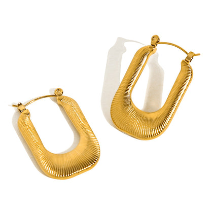 Unique Titanium Steel 18K Gold-plated Earrings