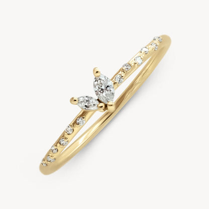 Luxurious 18K Gold-Plated S925 Sterling Silver With Natural Zircon Ring